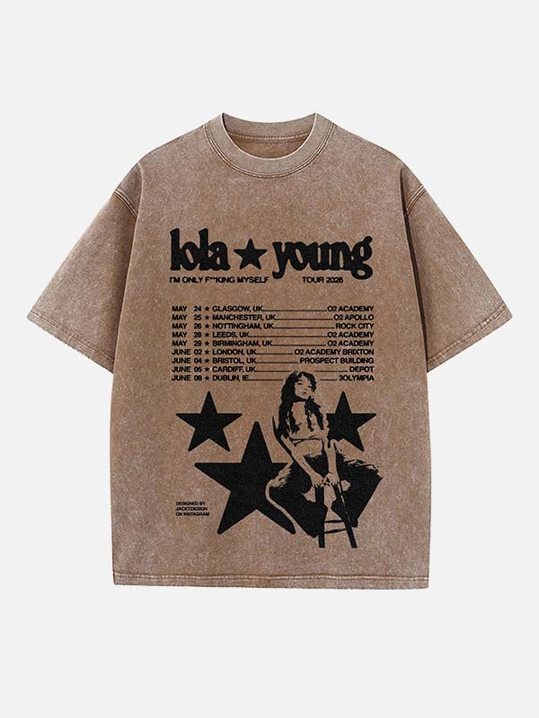 Lola Young Print Round Neck T-shirt