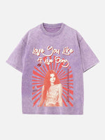 Selena Gomez Print Round Neck T-shirt