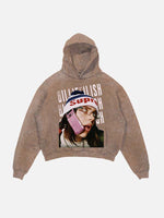 Billie Eilish Print Slant Pockets Hoodie