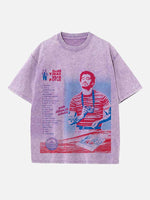 Bad Bunny Print Round Neck T-shirt