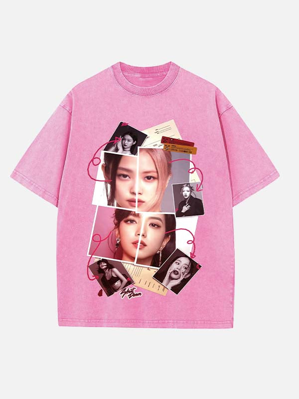 BLACKPINK Print Round Neck T-shirt