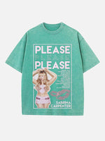 Sabrina Carpenter Print Round Neck T-shirt