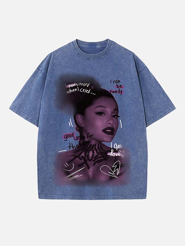 Ariana Grande Print Round Neck T-shirt