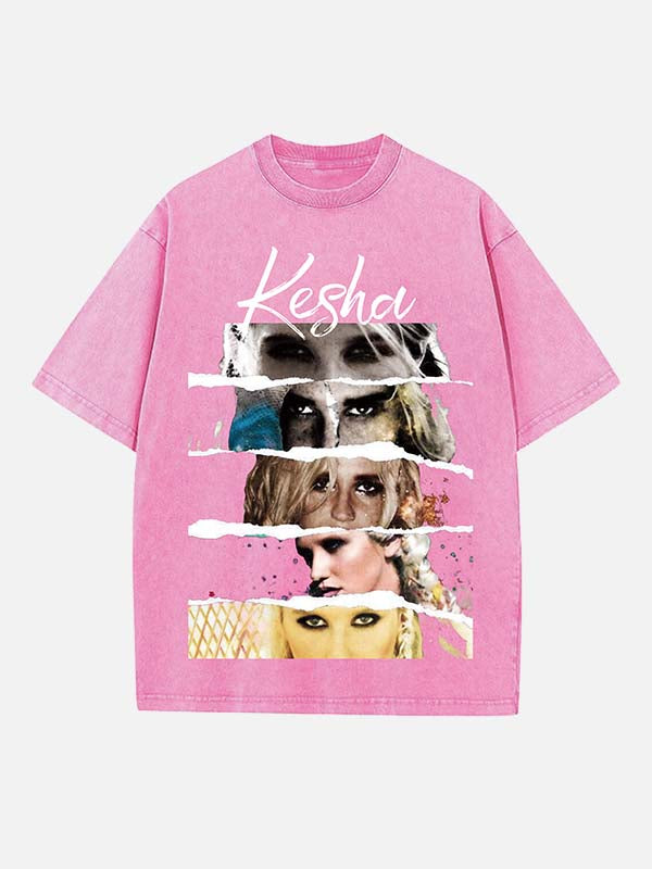 Kesha Print Round Neck T-shirt