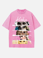 Kesha Print Round Neck T-shirt