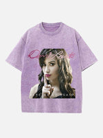 Demi Lovato Print Round Neck T-shirt