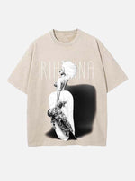 Rihanna Print Round Neck T-shirt