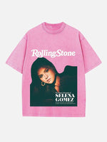 Selena Gomez Print Round Neck T-shirt