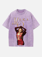Jennifer Lopez Print Round Neck T-shirt