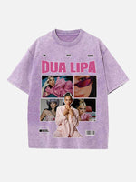 Dua Lipa Print Round Neck T-shirt
