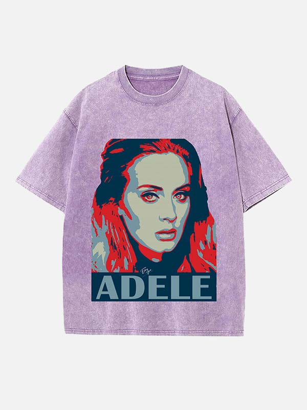 Adele Print Round Neck T-shirt