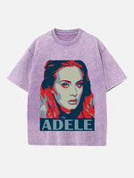 Adele Print Round Neck T-shirt