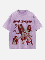 Avril Lavigne Print Round Neck T-shirt