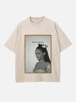 Rihanna Print Round Neck T-shirt