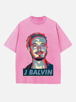 J Balvin Print Round Neck T-shirt
