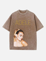 Adele Print Round Neck T-shirt