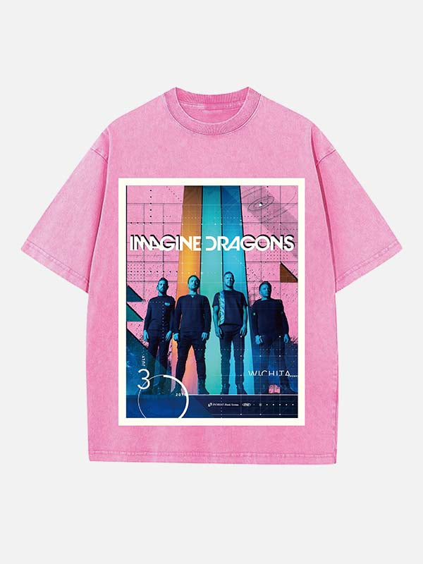 Imagine Dragons Print Round Neck T-shirt