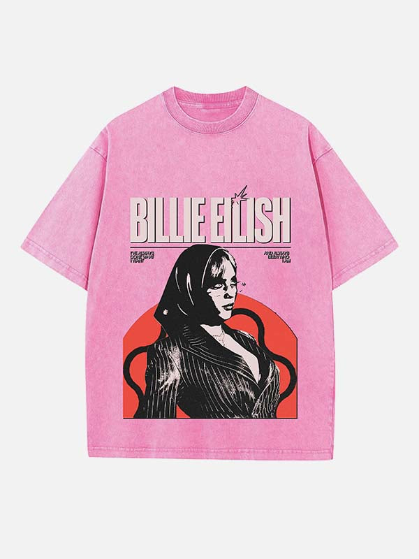 Billie Eilish Print Round Neck T-shirt