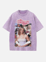Britney Spears Print Round Neck T-shirt