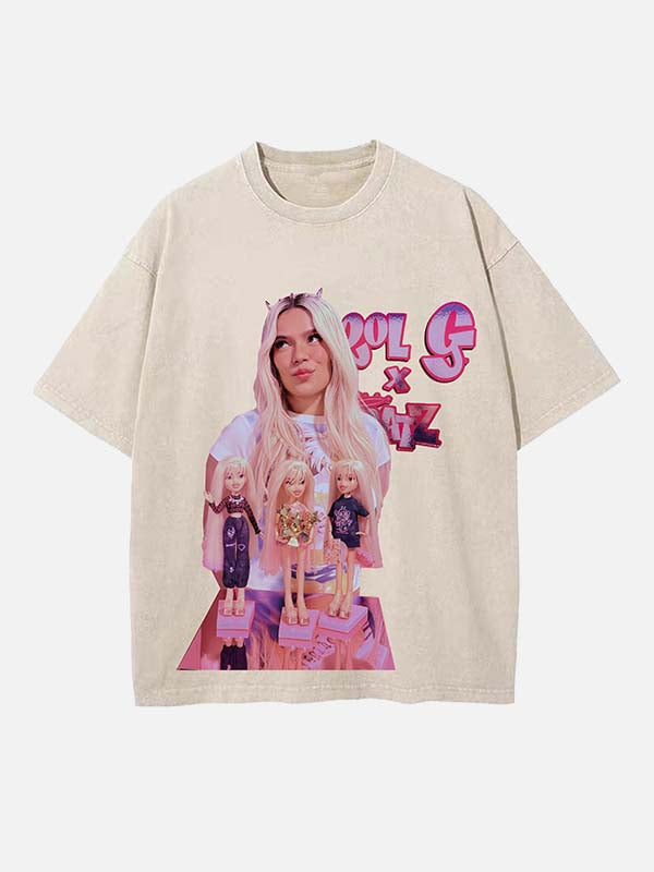 Karol G Print Round Neck T-shirt