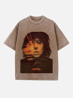 Lady Gaga Print Round Neck T-shirt
