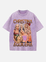 Christina Aguilera Print Round Neck T-shirt