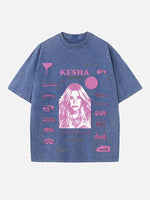 Kesha Print Round Neck T-shirt