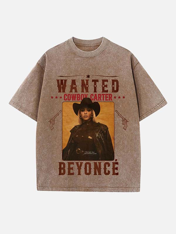 Beyoncé Print Round Neck T-shirt