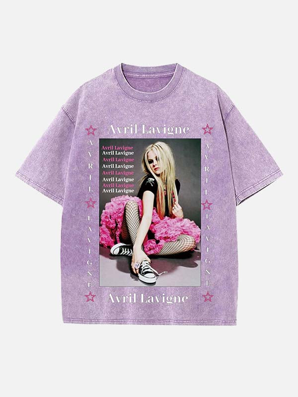 Avril Lavigne Print Round Neck T-shirt