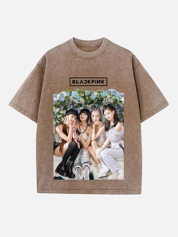 BLACKPINK Print Round Neck T-shirt