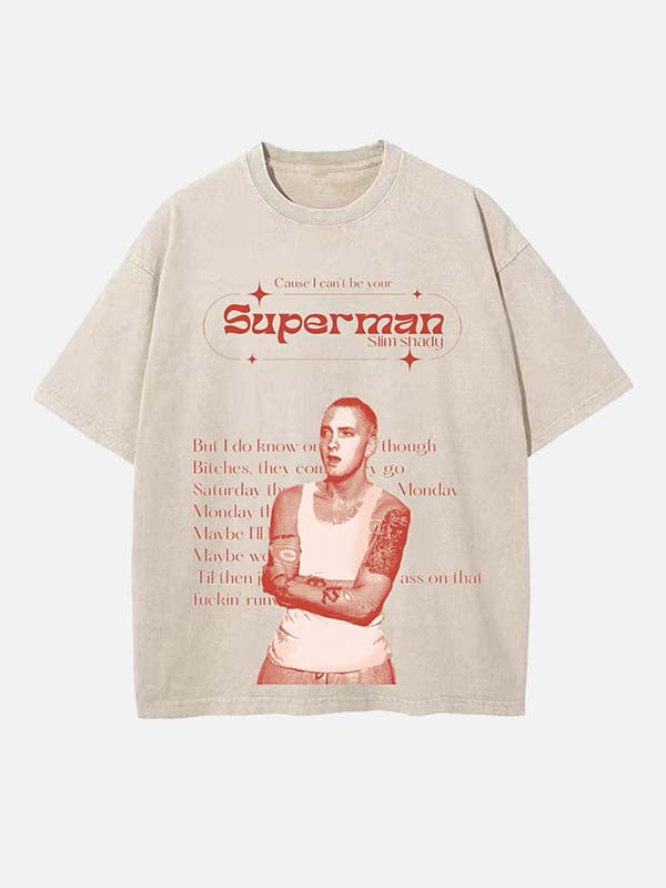 Eminem Print Round Neck T-shirt