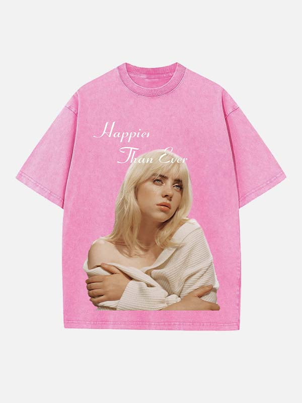 Billie Eilish Print Round Neck T-shirt