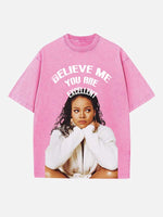 Rihanna Print Round Neck T-shirt