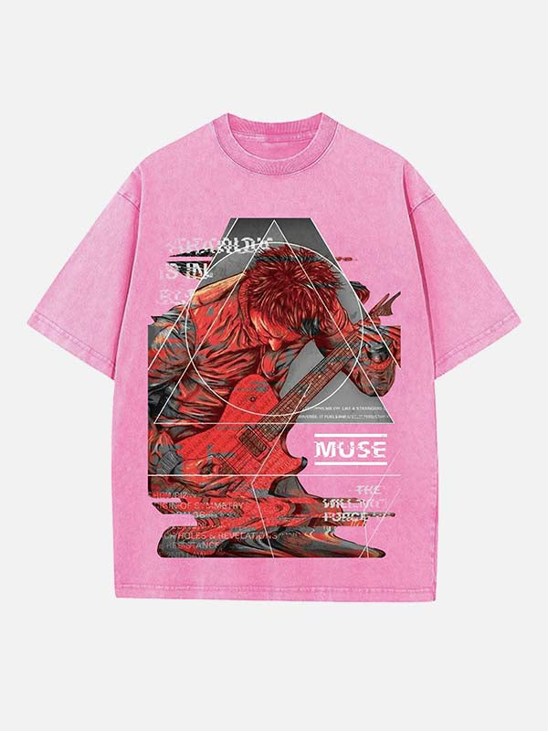 Muse Print Round Neck T-shirt