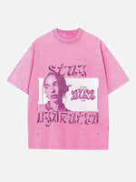Dua Lipa Print Round Neck T-shirt