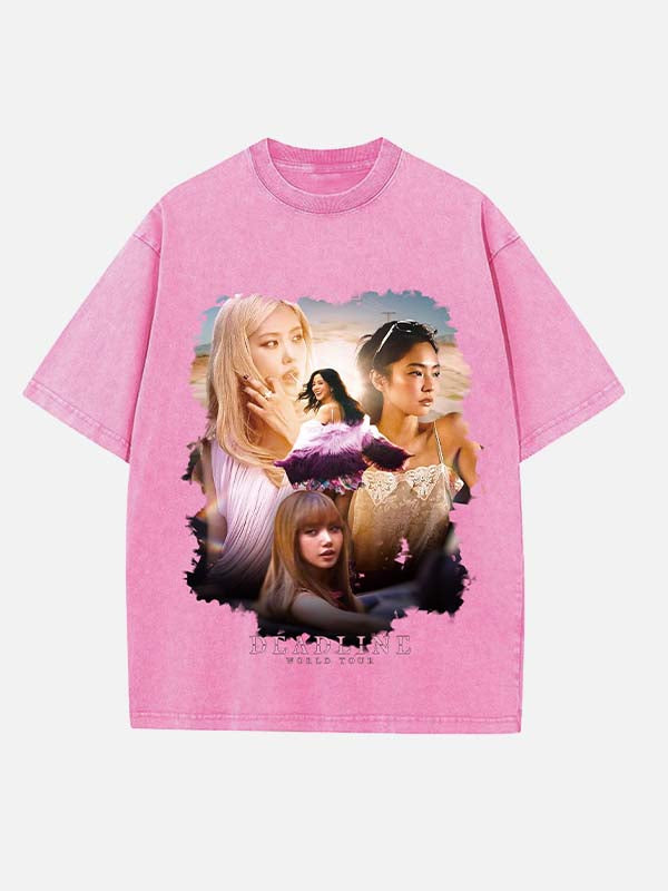 BLACKPINK Print Round Neck T-shirt
