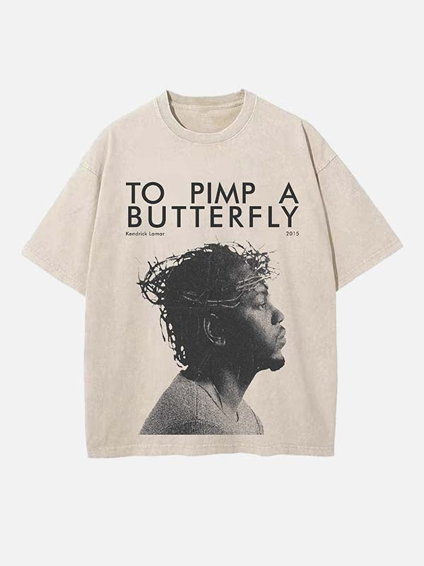 Kendrick Lamar Print Round Neck T-shirt