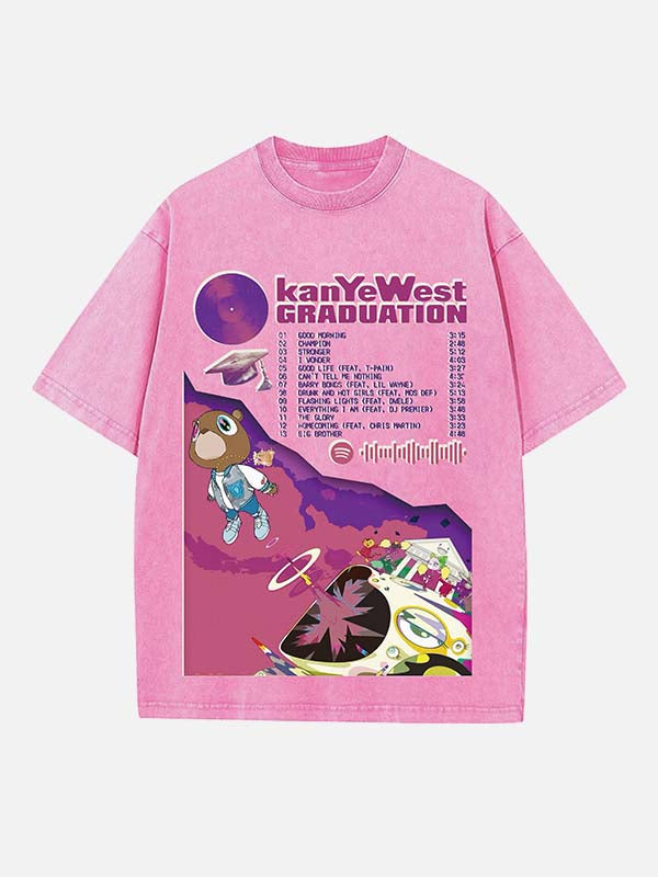 Kanye West Print Round Neck T-shirt