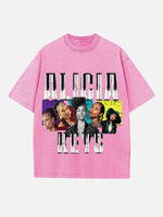 Alicia Keys Print Round Neck T-shirt