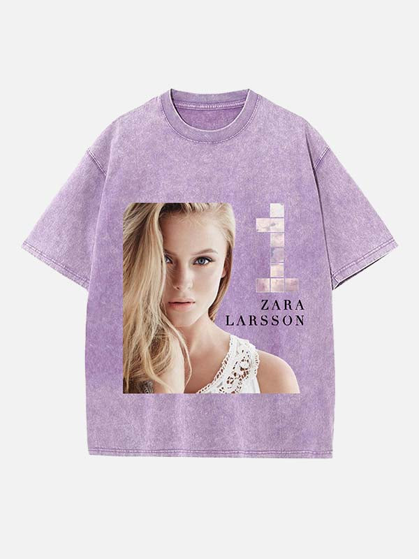 Zara Larsson Print Round Neck T-shirt