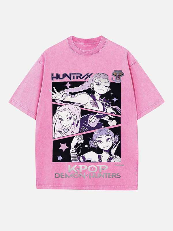 HUNTR/X Print Round Neck T-shirt