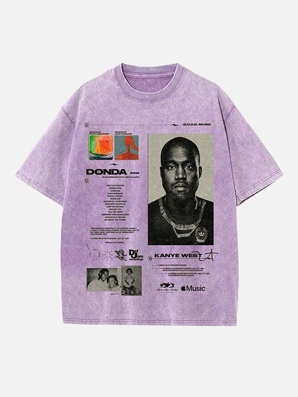 Kanye West Print Round Neck T-shirt