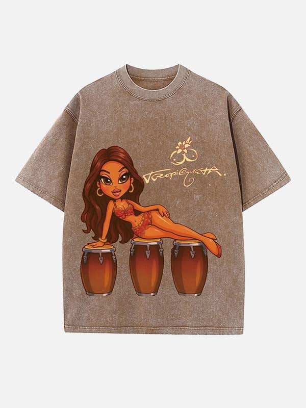 Karol G Print Round Neck T-shirt