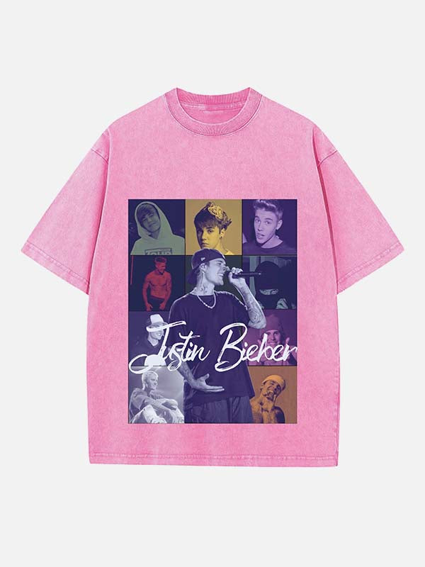Justin Bieber Print Round Neck T-shirt