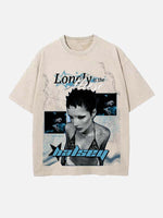 Halsey Print Round Neck T-shirt