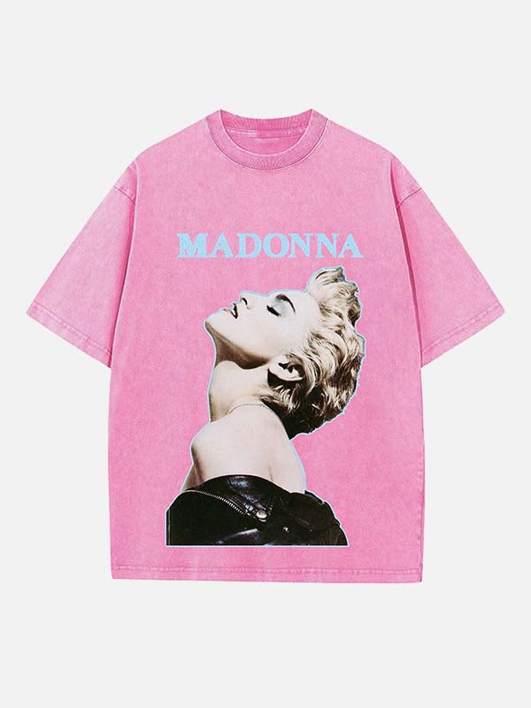 Madonna Print Round Neck T-shirt