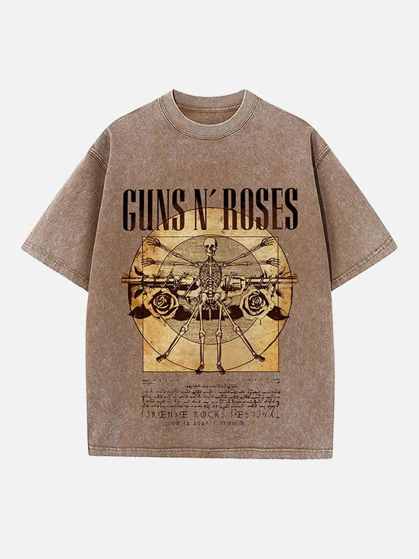 GUNS N' ROSES Print Round Neck T-shirt