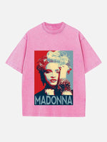Madonna Print Round Neck T-shirt