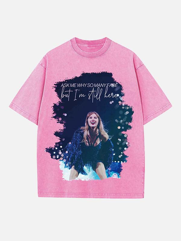 Taylor Swift Print Round Neck T-shirt