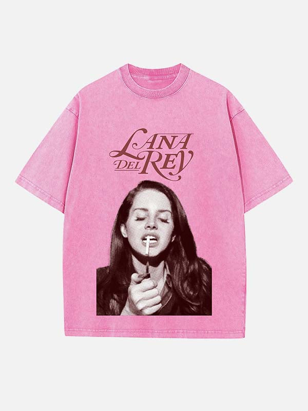 Lana Del Rey Print Round Neck T-shirt